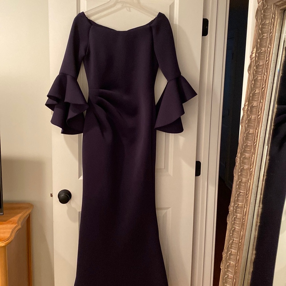 Jovani navy scuba evening dress